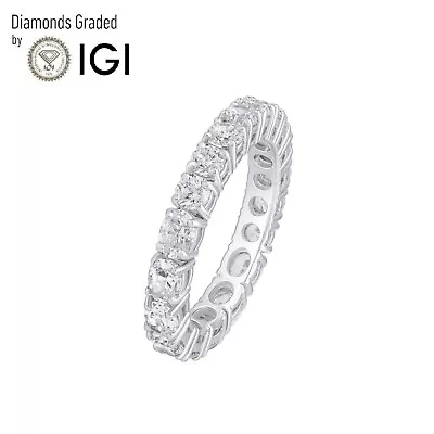 2.30Ct IGI Certified Lab Grown Diamond Full Eternity Wedding Band 14K White Gold • $1049.99