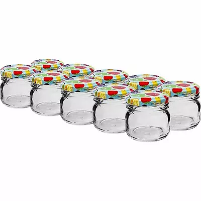 10 X 30ml Glass Jar - 30 Ml 10 Jars Whit Coloured LIDS  Wedding Fast Free P&P UK • £10.95