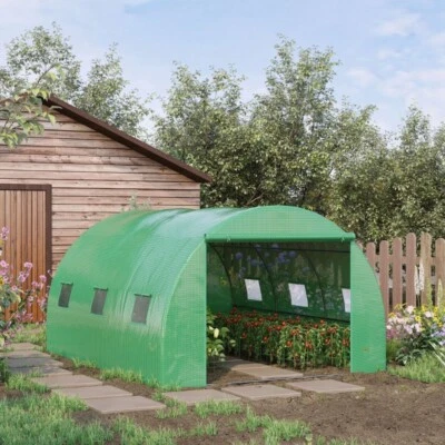 £95.94 • Buy Outsunny 4 X 3M Polytunnel Walk-in Garden Greenhouse With Zip Door And Windows