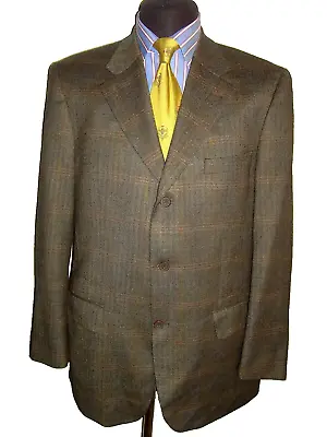 Barutti Virgin Wool Cashmere Green Check Blazer Jacket Coat  54EU  44  • £9.90