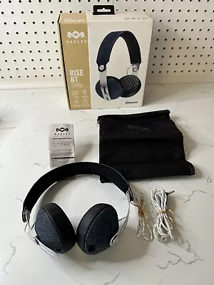 House Of Marley Rise Headphones Bluetooth Wireless On-Ear Denim Open Box • $50