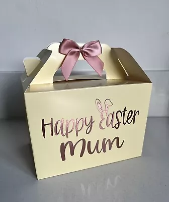 Easter Gift Box Personalised Small Happy Easter Treat Hamper Box Lots Of Colours • £2.75
