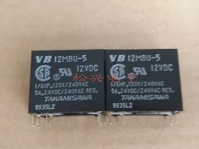 1pcs New VB12MBU-5 12VDC 5A Relay 6 Feet TAKAMISAWA #F1 • $5.98