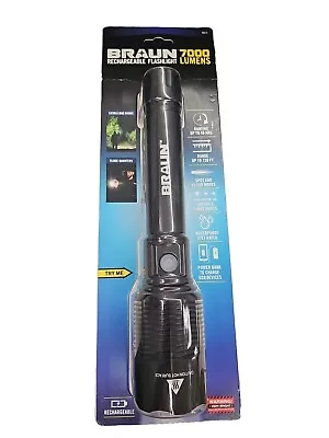 7000 Lumen Led Flashlight Rechargeable Waterproof Super Bright With Battery Bank • $60