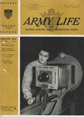 Army Life Army Doctor February 1944 J1000 KL1802 • $12