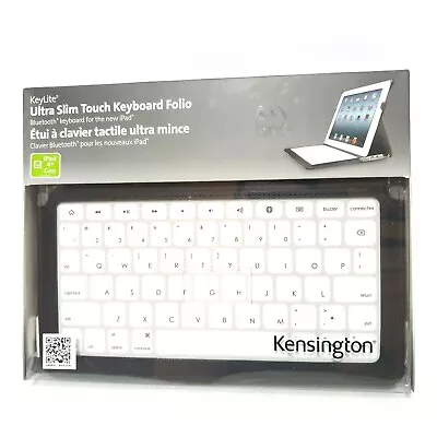 IPad 4th Generation Keyboard Folio Kensington Bluetooth White Ultra Slim Touch • £19.81