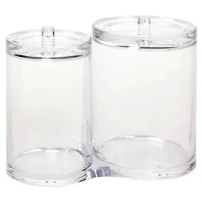 Ear Bud & Cotton Pads Holder Makeup Cosmetics Organiser Storage Clear Container • £10.99