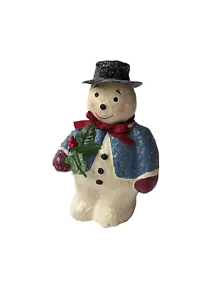 Vintage Teena Flanner Folk Art Snowman Figurine Christmas Midwest Of Cannon Fall • $42.50