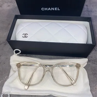 £270 • Buy CHANEL Prescription Eye Glasses Translucent Frame 