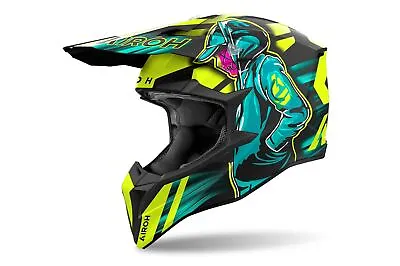 Airoh Helmet 2024 Wraaap Cyber Yellow Matt MX Motocross Enduro Quad ATV • $177.74