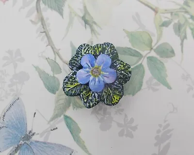 FORGET-ME-NOT BROOCH Forget-Me-Not Pin Friendship Pin Masonic Lapel HAND PAINTED • $8.69