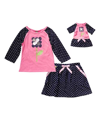 Dollie Me Girl 4-14 And Doll Matching Navy Blue Dot Skirt Outfit American Girl • $26.99