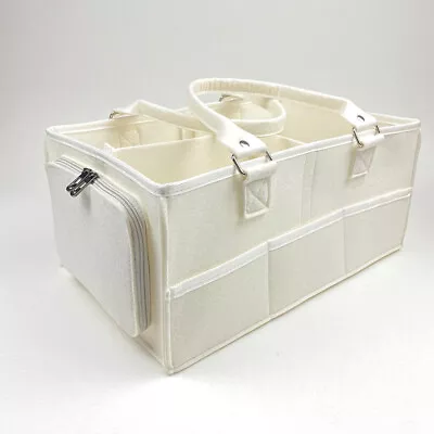 £13.99 • Buy Strong Grey Baby Diaper Caddy Nursery Storage Bag And Nappy Organizer Container