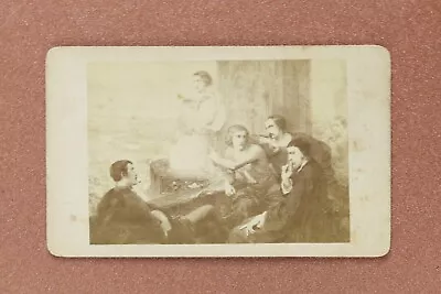 Helene Woman Fortuneteller. Book. Men Priest. Balcony. Antique CDV Photo 1890s • $10.90