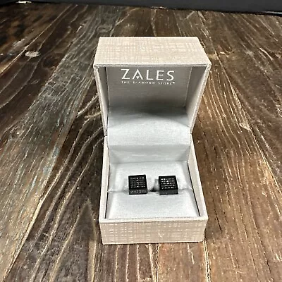 Men Black Diamond Earrings From Sales Retails For $239 1/3 Carat Stainless Steel • $125