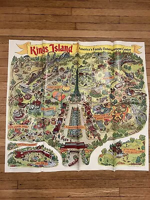Vintage 1974 Kings Island Amusement Park Map With Bag • $30