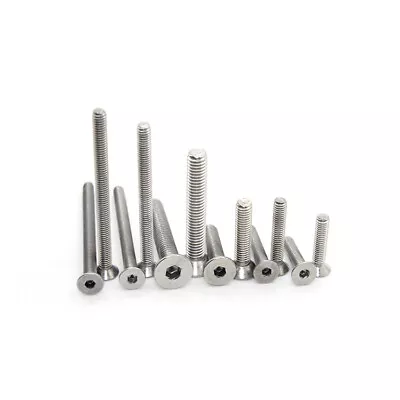 £0.99 • Buy M3 M4 M5 M6 Countersunk Bolts Allen Key Bolt Socket Screws A2 Stainless Din 7991