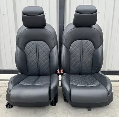 11-17 Audi A8l Front Seat Pair Diamond Stitch Ventilated & Massage Black Oem • $1000