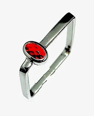 R7944R Mt. St. Helens Red Helenite 3x5mm Oval Bezel Set Sterling Silver Ring • $32