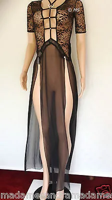 £12.99 • Buy See Through Negligee Long Gown Babydoll Daring Sheer Chemise Nightdress Lingerie