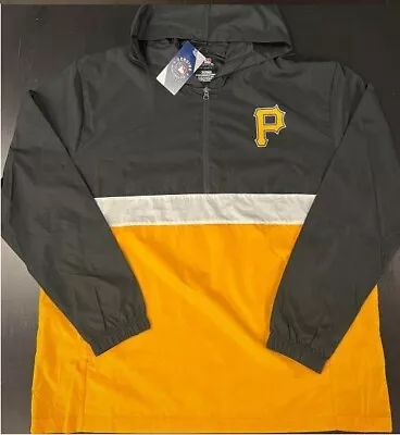 MLB Pittsburgh Pirates 1/4 Zip Baseball Windbreaker Jacket New Mens Sizes • $29.99