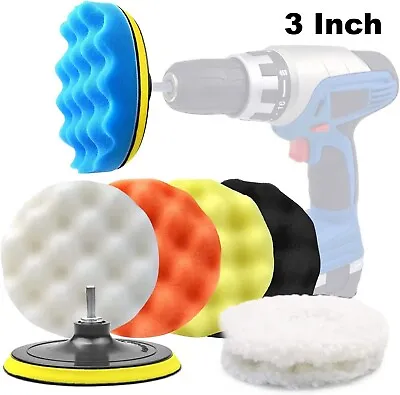 3  In Car Polishing&Buffing Sponge Pad Wool Bonnet Pad Drill Adapter For Washing • $13.30