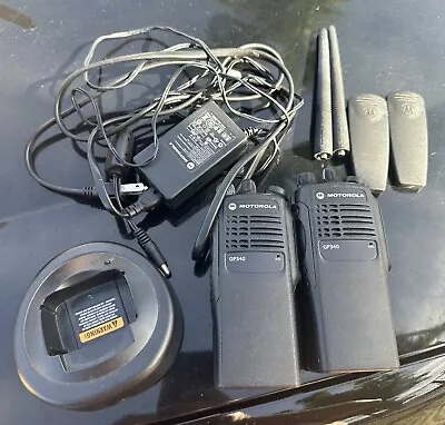 Lot Of 2 Motorola GP340 Walkie Talkie .2 Way Portable Radio Read Description • $300