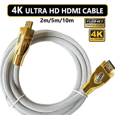 $7.95 • Buy 4K HDMI Cable Premium Gold Plated 3D High Speed 2160p 1080p Ethernet Ultra HD 