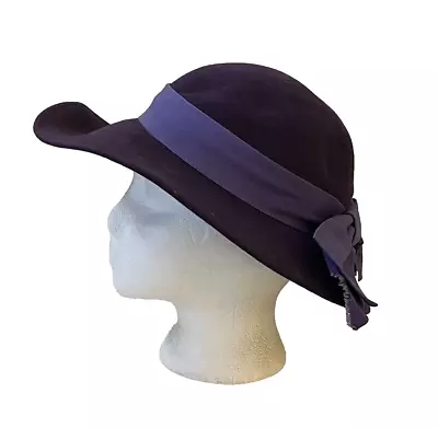 Vintage Sonni San Francisco Purple Doeskin Felt Wool Hat Women's One Size • $14.99