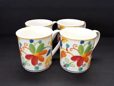 Villeroy & Boch Wonderful World Ipanema Floral Mugs - #1748 Set Of 4 • $28