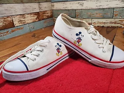 Disney Parks Canvas Shoes Sneakers Classic Mickey Mouse Print Women’s Size 6 • $38