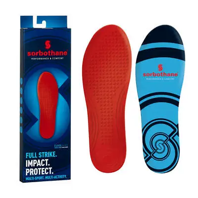 Sorbothane Full Strike Shoe Insoles Antibacterial Foot Support Sports Running • £10.99