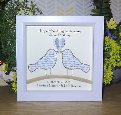 £17 • Buy Personalised Framed Picture 1st/Paper Wedding Anniversary Gift