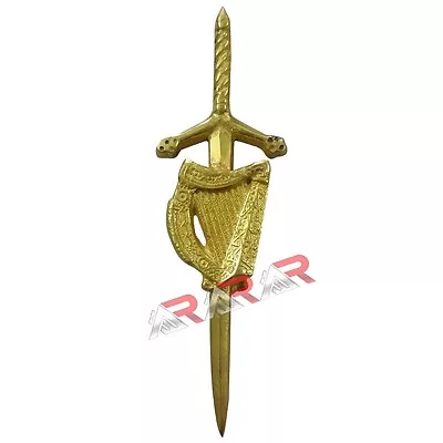 Kilt Pins Scottish Irish Celtic Harp Sword Highland Kilts Pin Gold Plated 4  AAR • $9.75