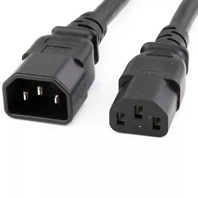 IEC C14 Plug To IEC C13 Socket Extension Lead 10A 5m - Black • £10
