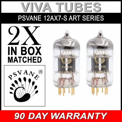 $133.66 • Buy Gain Matched Pair (2) Psvane 12AX7-S ECC83 Gold Pins Art Series Vacuum Tubes