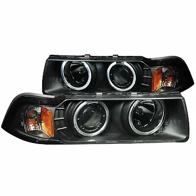 ANZO 121011 Projector Headlights W/ Halo Black For 92-98 BMW 3 Series E36 2DR • $222.95