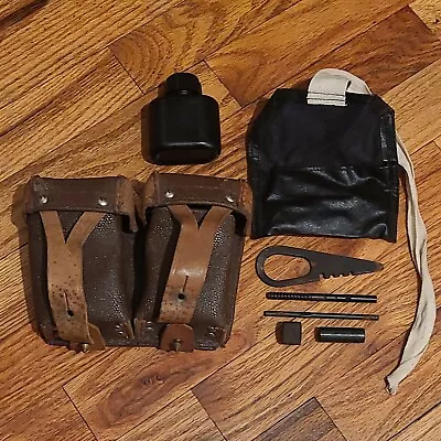 1970s Era Russian Mosin Nagant Field Cleaning Kit W/Leather Belt Pouches • $69.99