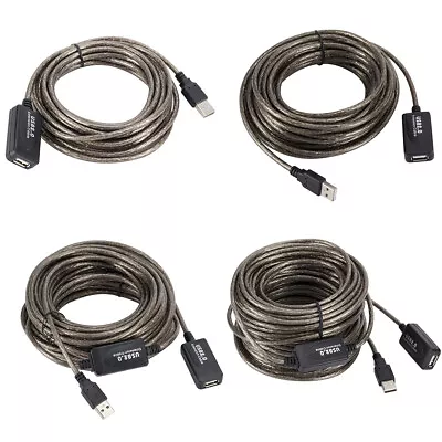 5/10/15/20m USB 2.0 Extension Cables Male To Female Active Repeater Wireless • $15.39