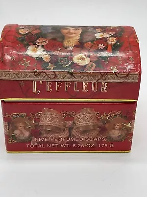 Vintage L'EFFLEUR Treasure Chest Box Perfumed Glycerin Soaps Design Cynthia Hart • $24.99