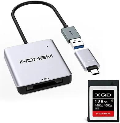 $247.50 • Buy INDMEM 128GB XQD Memory Card W/ USB 3.0 Reader For Nikon D850/Z6//Panasonic S1