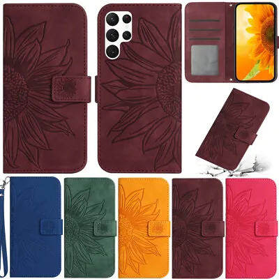 For Samsung Galaxy S22 Ultra S21 S20 FE Sunflower Wallet Leather Flip Cover Case • $14.34