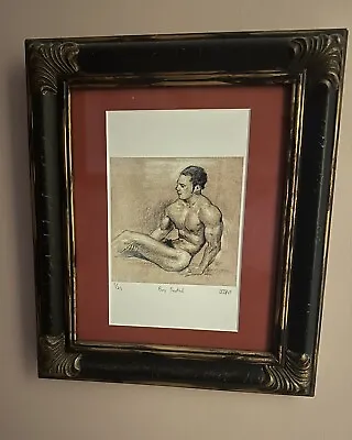 Nude Male Model Seated Drawing • $45