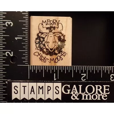 Stampin' Up! RUBBER STAMPS 1992 TAGS ECT CHRISTMAS MERRY CHRIS MOOSE WREATH #01 • $1.99