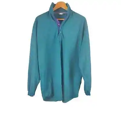 L.L. Bean Men’s Vintage Fleece 1/4 Snap Pullover. Teal/Purple. XL Tall • $26