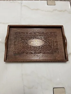 Vintage Carved Wood Tray • $40