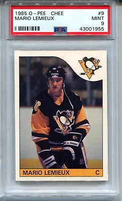 1985 OPC Hockey #9 Mario Lemieux Rookie Card RC Graded PSA 9 MINT O-Pee-Chee • $2899.99