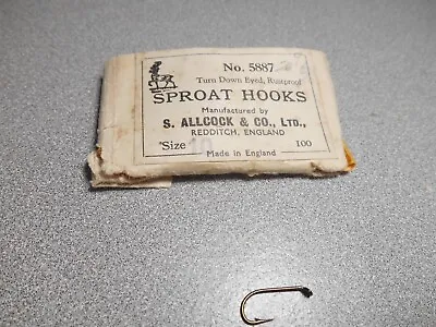 100 Vintage Allcock Dry Fly Tying Hooks. #5887- #10 - Sproat - TDE. England. • $15