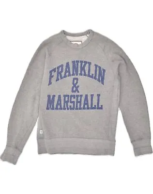 FRANKLIN MARSHALL Mens Graphic Sweatshirt Jumper Medium Grey Cotton KD02 • £15.72