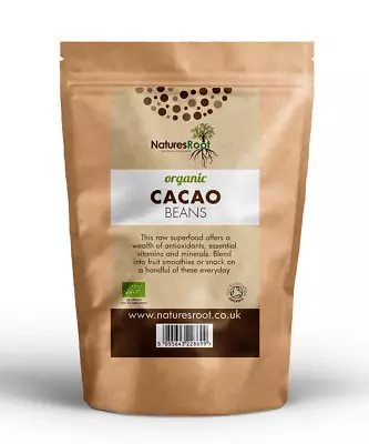 Organic Raw Cacao Beans - Peruvian Criollo Variety | Premium  | Select Pack Size • £2.99